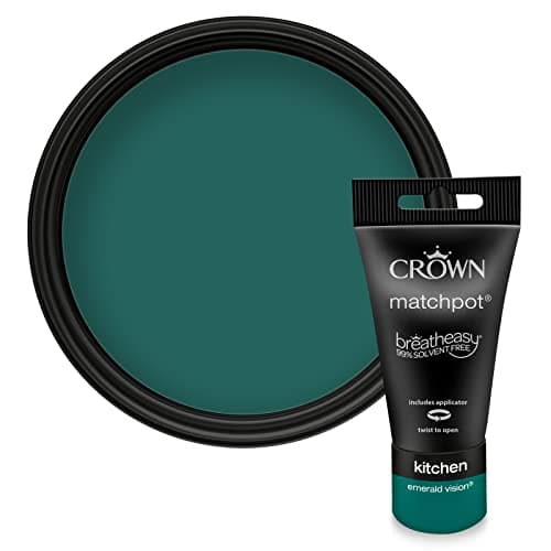 Image of Crown Easyclean Kitchen Matt Emulsion Paint - Emerald Vision - 40ml Sample
