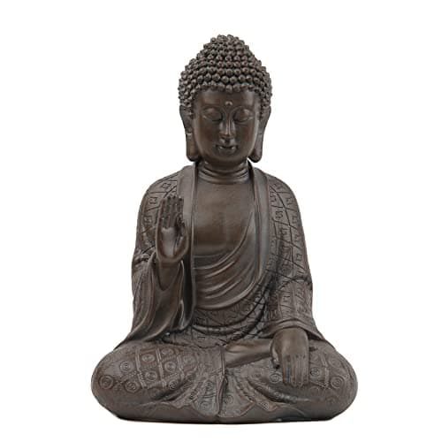 Image of Smadeer Buddha Statue for Home Decor 17cm Meditating Sitting Buddha Ornament Brown Shakyamuni Sculpture for Table, Zen Garden, Yoga and Meditation Room Spiritual Feng Shui Gift