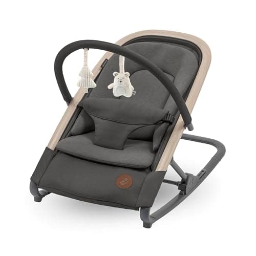 Image of Maxi-Cosi Kori 2-in-1 Baby Rocker with Toy Arch, 0-2 Years, Up to 15 kg, Newborn Seesaw, 3 One-Hand Adjustable Reclining Positions, Easy-in Strap, Lightweight and Compact, Beyond Graphite