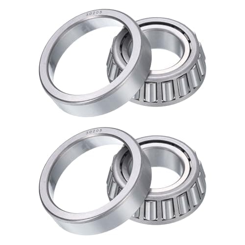 Image of sourcing map 2pcs 30205 Tapered Roller Bearing Cone and Cup, 25mm Bore x 52mm OD x 16.25mm Thick, Chrome Steel Taper Bearing Set, ABEC-3