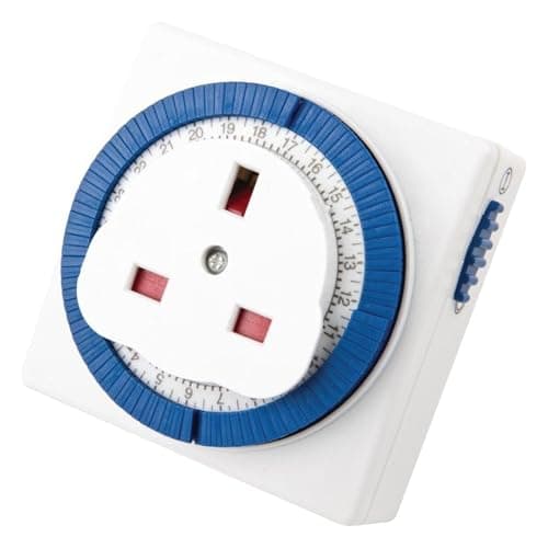 Image of STATUS Timer Switch Square | 24 Hour Segment Timer Light Switch | White UK Plug | S24HRSQT3