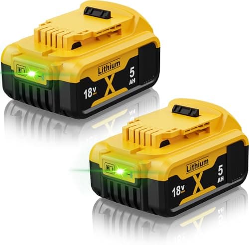 Image of 2X 18V 5.0Ah/5000mAh DCB182 Replacement for Dewalt Battery Compatible with Dewalt Battery 18V XR DCB182 DCB184 DCB200 DCB184 DCB101 DCB107 DCB112 DCB105 DCB115 DCB203