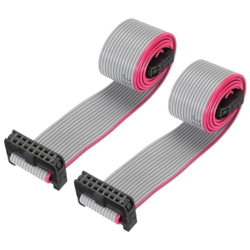Image of sourcing map IDC 14Pin Flat Ribbon Cable, 2.0mm Pitch FC to FC Connector 30cm Length Grey Jumper Wire for Computer LED Display DVD, 2Pcs