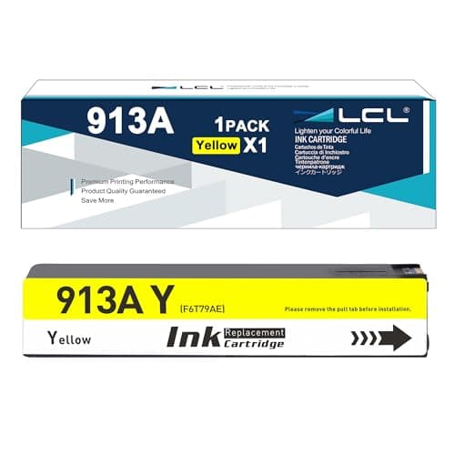 Image of LCL 913A Yellow Ink Cartridge Replacement for Hp 913A F6T78AE for Hp PageWide 352dw mfp 377dw Pro 452dn 452dw 452dwt 477dn 477dw 477dwt 552dw 577dw 577z Managed MFP P57750dw P55250dw (1 Pack)