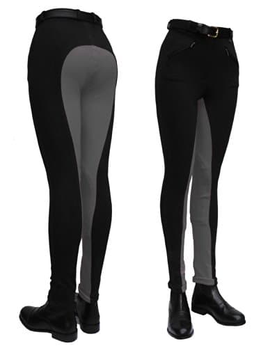 Image of Gallop Ladies Two Tone Jodhpurs (Black/Grey, 36")