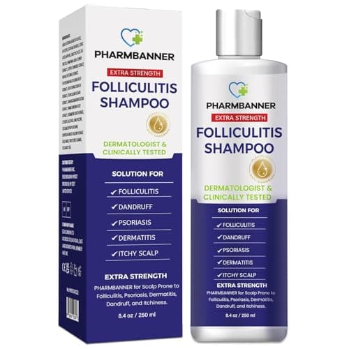 Image of Folliculitis & Seborrheic Dermatitis Shampoo – Anti-Dandruff, Psoriasis & Itchy Scalp Treatment – Soothes Redness, Flaking & Irritation