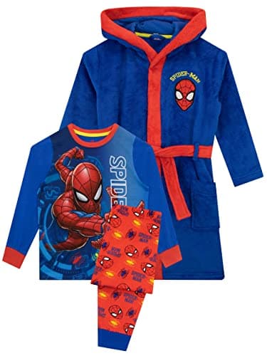 Image of Marvel Boys Dressing Gown Set Spiderman 9-10 Years Blue