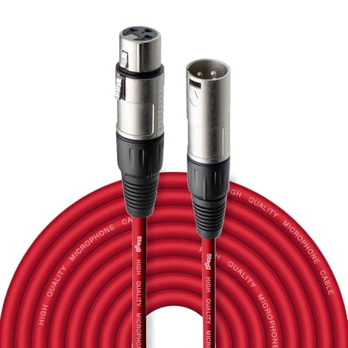 Image of Stagg SMC10 CRD 10 m XLR to XLR Microphone Cable - Red