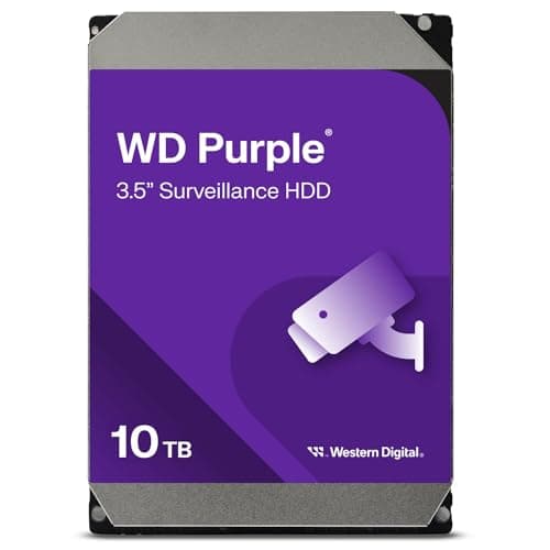 Image of WD Purple 10TB Surveillance 3.5 Inch SATA 6 Gb/s Hard Disk Drive with Allframe 4K Technology - 360TB/yr, 256MB Cache 7200rpm - WD102PURZ