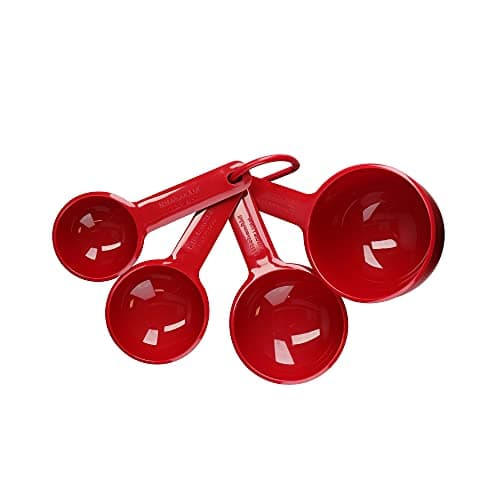 Image of KitchenAid Universal Measuring Cups Set, Measuring Spoons and Cups for Scale, Empire Red