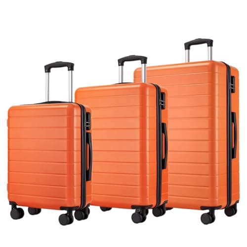Image of Shavont 3 Piece Suitcase Set Hard Shell Luggage Set with 4 Wheels, Lightweight Large Medium Suitcase Set for Family Travel, Durable Luggage Sets