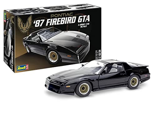 Image of Revell Model Kit 1987 Firebird GTA I Scale 1:16 I Detailed Car Model I with 5.7 Litre V8 Engine, Moving Parts and Decals, White/Opulent Garden