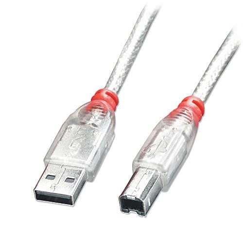 Image of LINDY 2 m Type A to B USB 2.0 Cable - Transparent