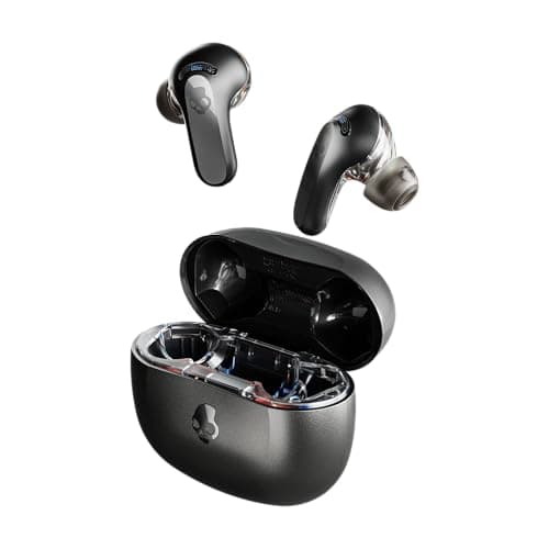 Image of Skullcandy Rail ANC Wireless Earbuds, Bluetooth Headphones, Active Noise Cancelling, Up to 38 Hours Battery, Microphone for iPhone Android, Customizable via App - True Black