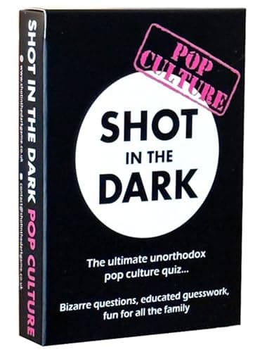 Image of Shot in the Dark: Pop Culture Edition | Movie, TV, Music & Celebrity Quiz Game | Fun Card Game for Adults, Teens & Kids, 2+ players