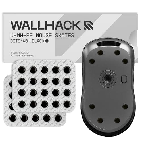 Image of Wallhack UHMW-PE Dot Mouse Skates | Premium Universal Skates for Gaming Mice | Ultra-Smooth Glide on Cloth & Glass Pads | Customize Speed & Control | Durable, Easy to Apply | Black 7mm x 7mm