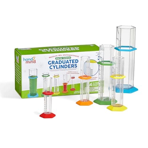 Image of Learning Resources Starter Science Graduated Cylinder Set, Ages 3+, Science Lab Equipment, Measuring Toys for Kids, Educational Chemistry Kits, School Science Supplies