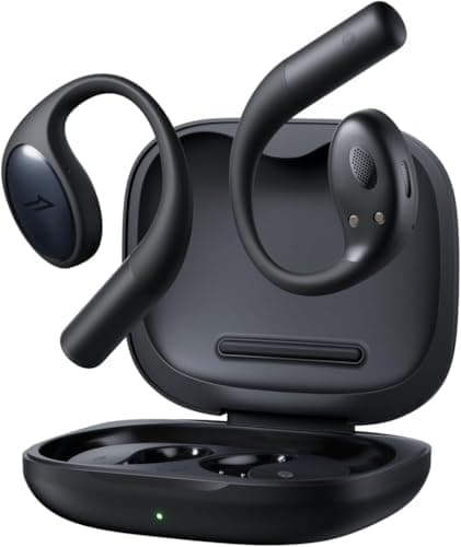 Image of 1MORE S51 Open Ear Headphones, Ultra-Lightweight Design, Secure Fit, Open Ear Earbuds Wireless Bluetooth, 40H Playtime, Bass More+ Technology, IPX5 Waterproof, Clear Calls, Game Mode - Black