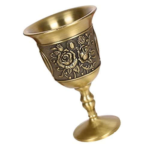 Image of Alipis Retro Holy Grail Goblet Alloy Wine Cup Decorative Household Goblet for Home Accessory