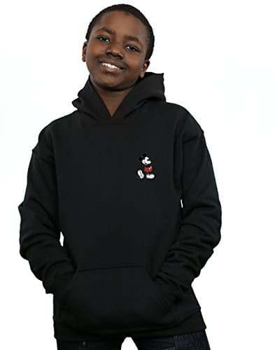 Image of Disney Boys Mickey Mouse Kickin Retro Chest Hoodie Black 9-11 Years