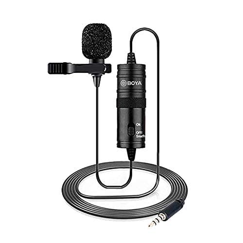 Image of BOYA 19 Feet Lavalier Microphone for Canon iPhone Podcast, Omnidirectional Condenser Recording Mic for Nikon Sony iPhone 8 8 plus 7 6 6s Plus DSLR Camcorder Audio Recorder Youtube Interview Video