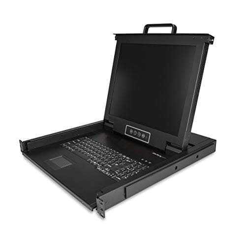 Image of StarTech.com Rackmount KVM Console - Single Port VGA KVM with 17" LCD Monitor for Server Rack - Fully Featured Universal 1U LCD KVM Drawer w/Cables & Hardware - USB Support - 50,000 MTBF (RKCONS1701)