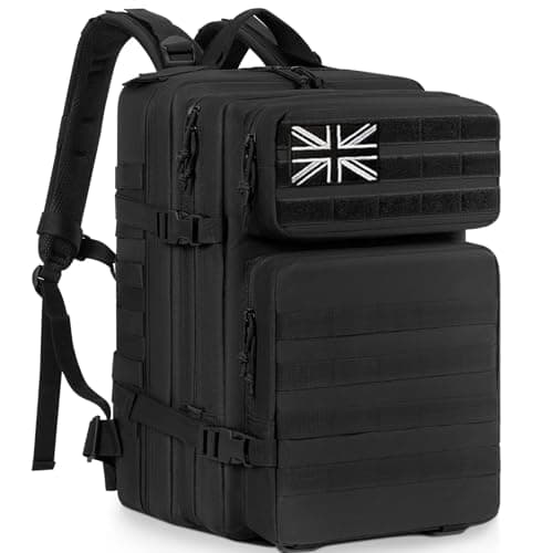 Image of FREEAMG Military Tactical Backpack for Men & Women, Large Capacity Army Assault Molle Rucksack (35L/45L), Black Hunting Rucksack, 3 Day Bug Out Bag, Assault Pack for Outdoor Sports/Camping/Hiking(35L)