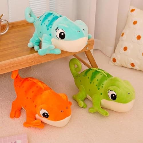 Image of Xiwhuua 3PCS Chameleon Plush Toy, 30cm Super Soft Chameleon Stuffed Animal, Lizard Plush Animal Toys, Cute Chameleons Cuddly Toy for Kids and Adults, Birthday for Animals Lovers