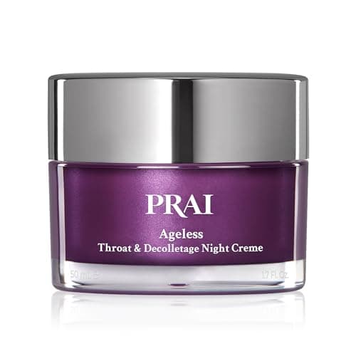 Image of PRAI Ageless Throat & Decolletage Night Creme 50ml - Moisturising & Hydrating Formula, Two Types of Retinol - Brightens & Firms Skin - Anti-Ageing, Anti-Wrinkle Cream - Overnight Recovery Skincare