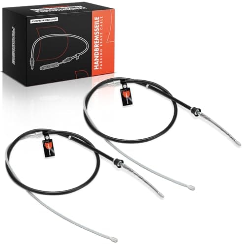 Image of Frankberg 2x Handbrake Cable Parking Brake Rear Drum brake Compatible with Ibiza IV Ibiza IV ST Fabia III Fabia III Practical Polo Polo Van Replace# 6R0609721B