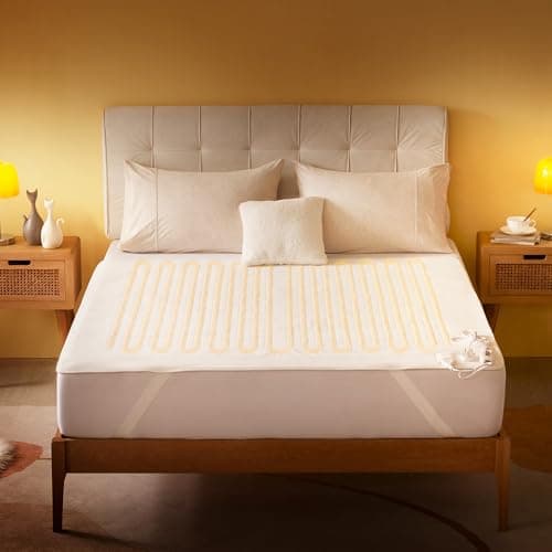 Image of Sonive Electric Blanket King Size, Heated Blanket 137cm x 165cm with 3 Different Heat Settings, Fitted Heated Mattress Cover with Overheat Protection, Uniform Heating, Machine Washable