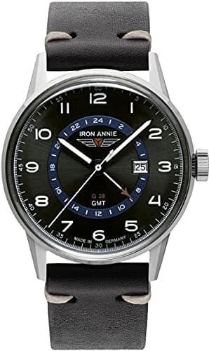 Image of Iron Annie Men's Watch G38 GMT with Black Leather Strap 5342-3
