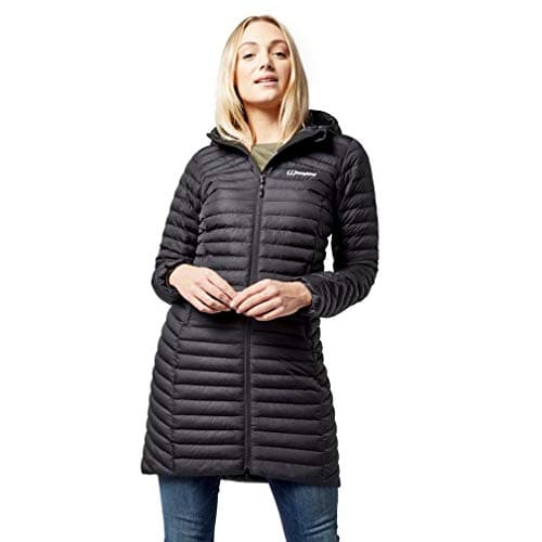 Image of Berghaus Women's Nula Synthetic Insulation Padded Warm Long Jacket | Water Resistant | Puffer Insulated Jacket, Black/Black, 10