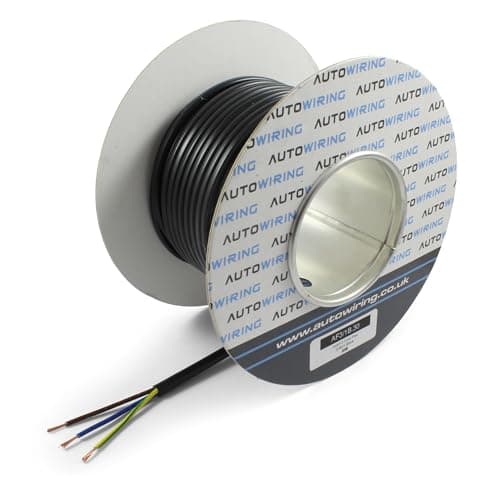 Image of AUTOWIRING 3 Core Flex Black PVC Flexible Cable 1.0mm2 10 Amp 3183Y Wire Mains Round 240V (10M Coil)