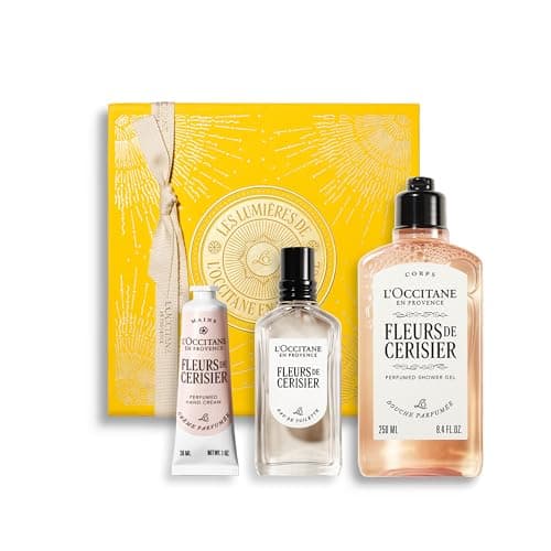 Image of L'OCCITANE Fleurs de Cerisier (Cherry Blossom) Fragrance Collection, Sweet & Floral Scented, Premium & Clean Beauty Bath & Body Gift Set for All