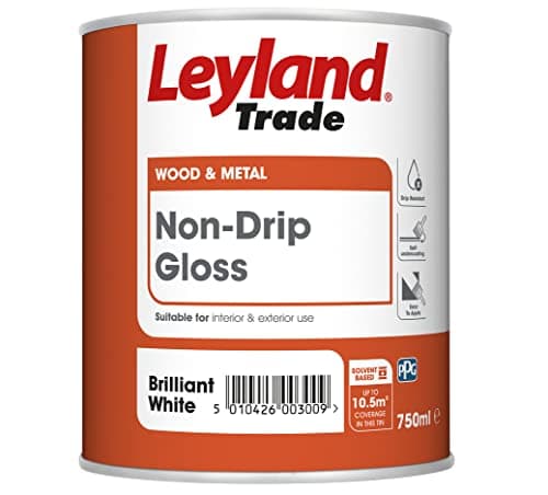 Image of Leyland Trade Non Drip Gloss Paint - Brillaint White 750ml