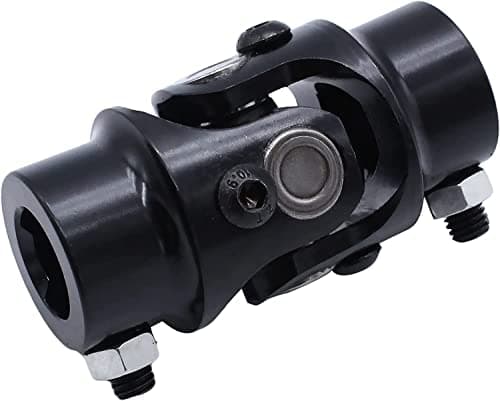 Image of 1 PC SHLPDFM Single Universal Joint Black Powder Coated 3/4" DD X 3/4" DD Universal Steering Shaft U Joint Coupler
