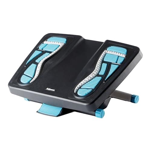 Image of Fellowes Foot Rest Under Desk - Energizer Foot Support Ergonomic Foot Rest with 3 Height Adjustable Positions & Massage Textured Surface - Foot Rest Stool for Office & Home - Charcoal