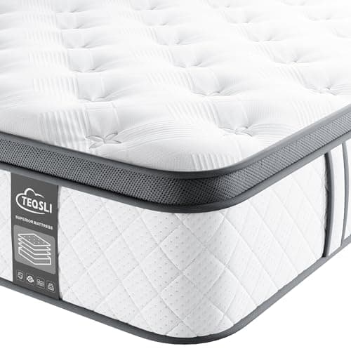 Image of TeQsli 3FT Single Mattress 10 Inch Gel Memory Foam Pocket Spring Hybrid Mattress Medium Firm Orthopedic - Edge Support & OEKO-TEX Certified in a Box 90x190x25cm