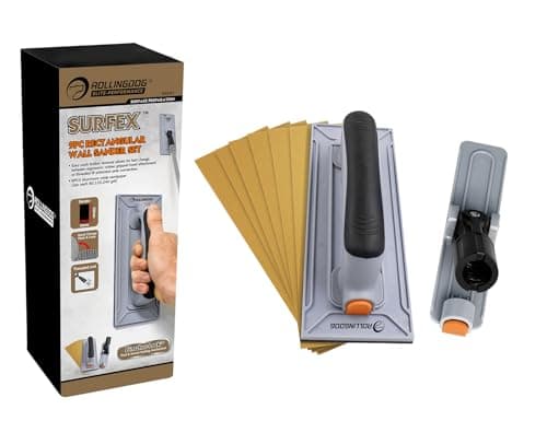 Image of ROLLINGDOG Drywall Pole Sander-Hand Sander with Female Threaded,6PC Oxide Mesh Sandpaper,Rubber Handle,for Wood,Drywall,Metal