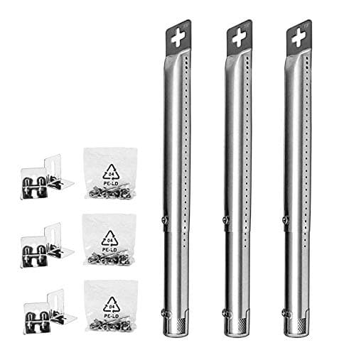 Image of LOKHING 001 Universal BBQ Gas Grill Replacement Stainless Steel Adjustable Tube Burners for FirePlus Fire Mountain Campingaz and Other Model Grills (29.5 to 44.5 CM, 3 pack)