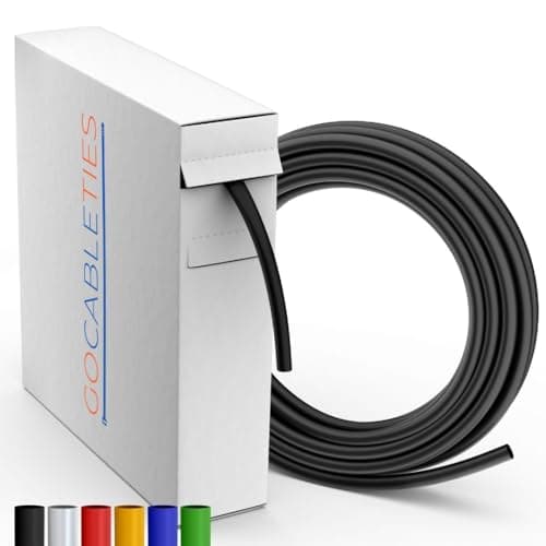 Image of Gocableties 9.5mm x 7m – Black, 2:1 Ratio, Flexible Cable Sleeving – Flame Retardant Heat Shrink Tubing Mini Reel, for Electrical Insulation, Repairs, Wire & Connector Wrap