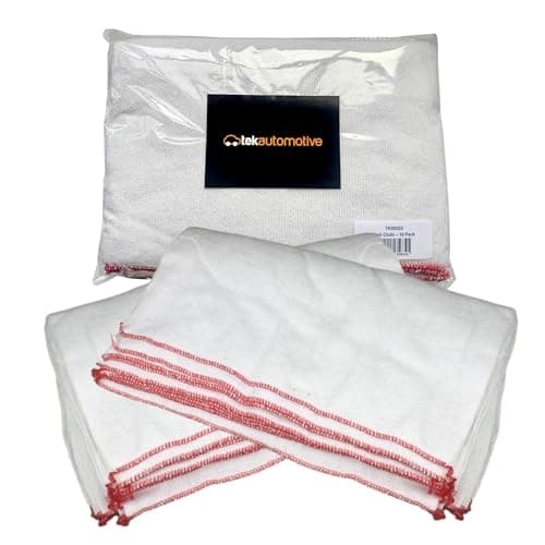 Image of Tek Automotive Large Cotton Dish Cloths – 10 Pack, White Bleached, 15x12 Inch, Dish Cloths for Washing Up & Kitchen, Durable Cotton Dishcloths for Cleaning Home or Car