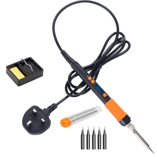 Image of Soldering Iron Kit 90W,8-in-1 Set Adjustable Temperature 180-500℃ Digital LED Screen Soldering Iron Kit with Stand,Solder Wire,5 Solder Tips for Electronics Soldering