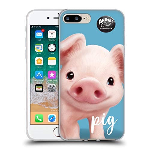 Image of Head Case Designs Officially Licensed Animal Club International Pig Faces Gel Case [Military Grade Protection] Compatible with Apple iPhone 7 Plus/iPhone 8 Plus and Compatible with MagSafe