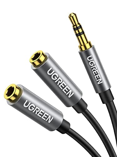 Image of UGREEN Headphone Splitter Cable 3.5mm Jack Aux Earphone Adapter Stereo 2 Way Y Male to Dual Female Headset Audio Extension Cord Compatible with iPad iPhone PS4 Xbox Switch Tablet Laptop MP3 Speaker