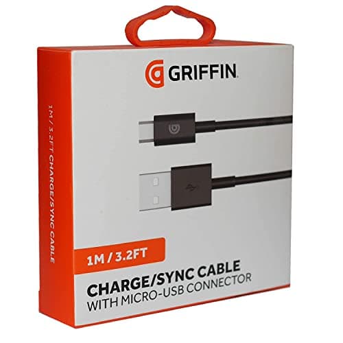 Image of Griffin GP-004-BLK 1 Meter Micro-USB Sync/Charge Cable - Black