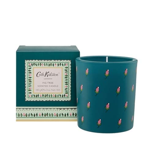 Image of Cath Kidston Scented Candle 180g, Home Fragrance, Glass Jar, Fig Tree Scent, Burn Time 40 Hours, Vegan and Cruelty Friendly, Beauty Housewarming Gift, Christmas Stocking Filler