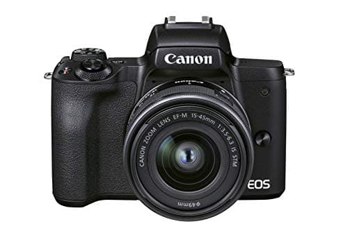 Image of Canon EOS M50 Mark II + EF-M 15-45mm f/3.5-6.3 IS STM (Black) - Mirrorless camera built for content creators and streamers (4K, Vari-Angle screen, HDMI output) (Renewed)