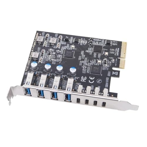 Image of Mecerypt PCIE USB3.2 GEN2 10Gbps Expansion Card PCI Express X4 to 4 Port TYPE A + 4 Port TYPE C Adapter USB HUB for Desktop PC